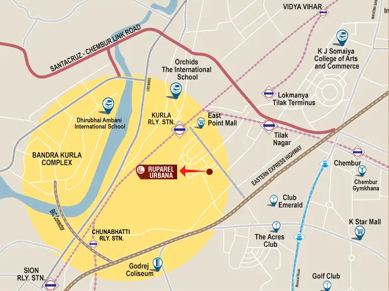 Ruparel Urbana Kurla Location Map